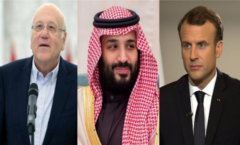 صورة اتصال ثلاثي يجمع بين ولي العهد السعودي والرئيس الفرنسي ورئيس وزراء لبنان