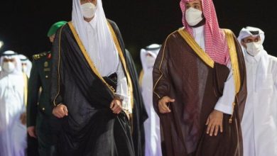 صورة فيديو.. أمير قطر يستقبل ولي العهد محمد بن سلمان