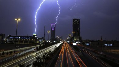 صورة استمرار هطول أمطار غزيرة على مدينة الرياض