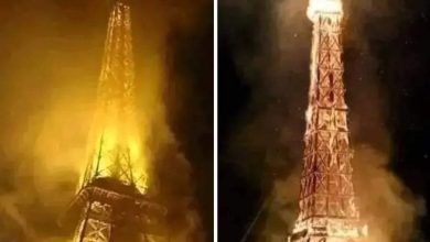 صورة حقيقة احتراق “برج إيفل” في أحداث الشغب بفرنسا