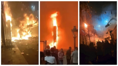 صورة شاهد.. التفاصيل الكاملة لحريق باكيات ومحلات الباعة في شبرا الخيمة