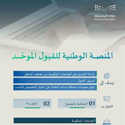 للصفحة الرئيسية لمنصة قبول الإلكترونية