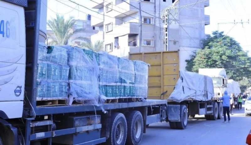 وصول قافلة إغاثية سعودية جديدة إلى قطاع غزة