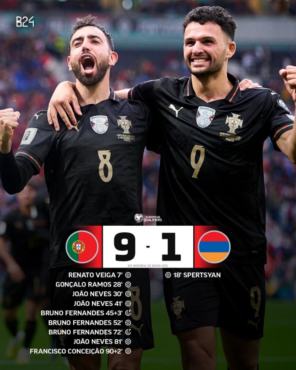 البرتغال تحجز مقعدها في مونديال 2026.. مهرجان أهداف تاريخي بلا رونالدو