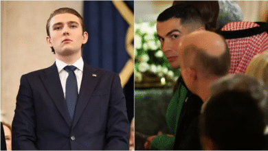 صورة “بارون ترامب” نجل الرئيس الأميركي.. شغف كروي توقف بسبب الطول واحترام أكبر لوالده بعد لقاء رونالدو
