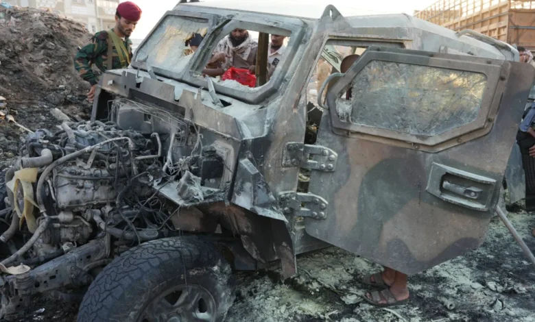 التحالف يدين استهداف موكب قائد قوات العمالقة في لحج ويؤكد سقوط شهداء وجرحى