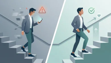 صورة الهاتف في يدك وأنت تصعد الدرج.. عادة صغيرة تكشف إدمانًا كبيرًا