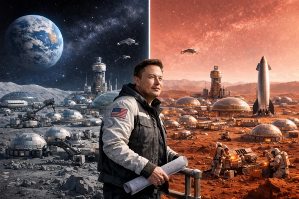 مدينة قمرية مكتفية ذاتيًا تتصدر خطة "سبيس إكس".. ماسك يقدّم القمر على المريخ ويشعل سباق الاستيطان الفضائي