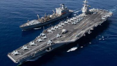 صورة استهداف “أبراهام لينكولن” يشعل حرب الروايات في الخليج.. “الحرس الثوري” يعلن 4 صواريخ وواشنطن تنفي الإصابة